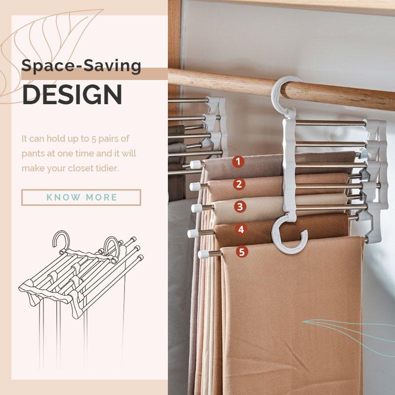 (💗Special Offer Now) Household Multifunctional Telescopic Folding Multi-layer Pants Storage Rack